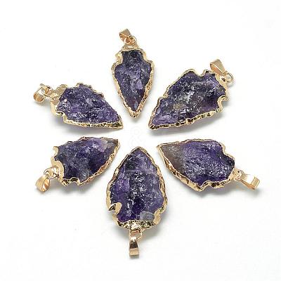 Natural Amethyst Pendants G-Q490-A06-1