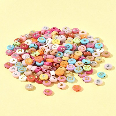 200Pcs Opaque Acrylic Beads PACR-FS0001-03-1