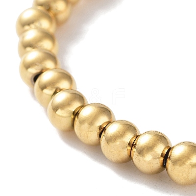 316 Surgical Stainless Steel Round Beaded Stretch Bracelets LS-BJEW-M305-01C-G-1