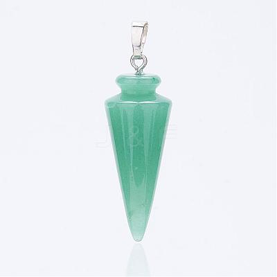 Natural Green Aventurine Pendants G-P236-03-1