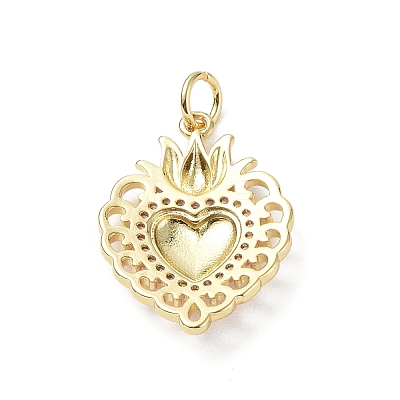 Eco-Friendly Rack Plating Brass Micro Pave Cubic Zirconia Pendants KK-F845-33G-1