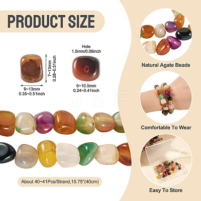 1 Strand Natural Agate Beads Strands G-TA0003-11-1