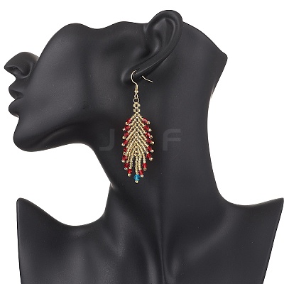 Glass Seed Dangle Earrings EJEW-MZ00569-01-1