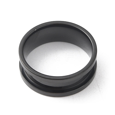 201 Stainless Steel Grooved Finger Ring RJEW-WH0004-32D-EB-1