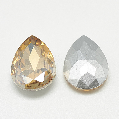 Pointed Back Glass Rhinestone Cabochons RGLA-T081-6x8mm-06-1