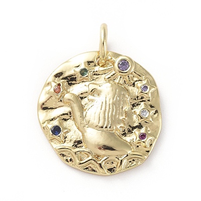 Brass Micro Pave Cubic Zirconia Pendants ZIRC-G157-03I-01G-1