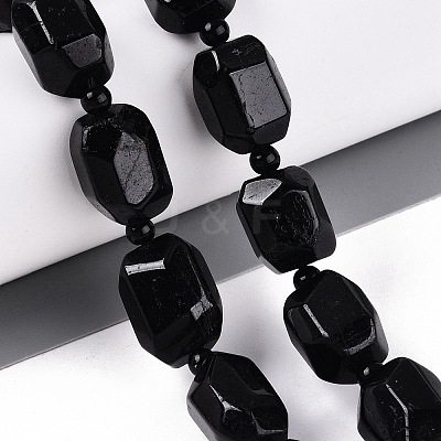 Natural Black Tourmaline Beads Strands G-N362-07A-01-1