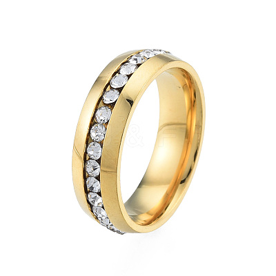 Crystal Rhinestone Flat Finger Ring RJEW-N043-11LG-1