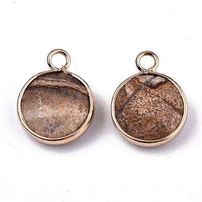 Natural Picture Jasper Pendants G-T131-101C-1