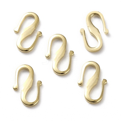 Brass S Hook Clasps KK-L205-04G-1