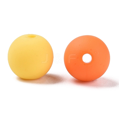 Rubberized Style Imitated Silicone Acrylic Beads MACR-T048-01C-07-1