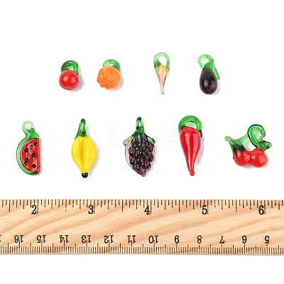 36Pcs 9 Styles Handmade Lampwork Pendants LAMP-FS0001-41-1