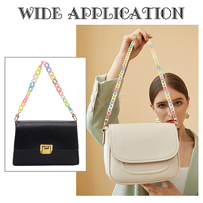 2Pcs 2 Style Opaque Jelly Style Acrylic Curb Chain Bag Straps DIY-WR0002-49-1