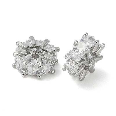 Brass Micro Pave Cubic Zirconia Spacer Beads KK-U045-16P-02-1