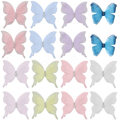 48Pcs 8 Colors Single Color 3-Layer Fibre Tulle Ornament Accessories FIND-SC0005-73-1