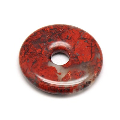 Donut/Pi Disc Natural Gemstone Pendants G-L234-40mm-M-1