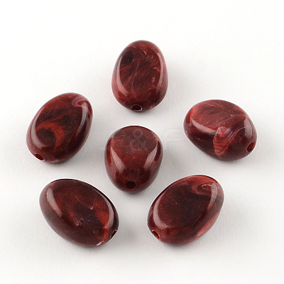 Oval Imitation Gemstone Acrylic Beads OACR-R052-05-1