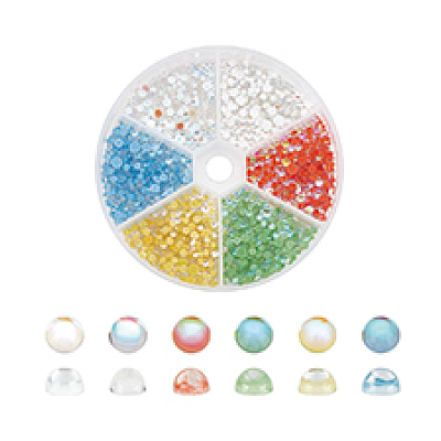 6 Bagds 6 Colors Resin Cabochons MRMJ-PH0002-82-1