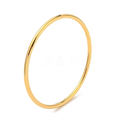 Ion Plating(IP) 304 Stainless Steel Simple Plain Bangle for Women BJEW-F461-01D-G-1