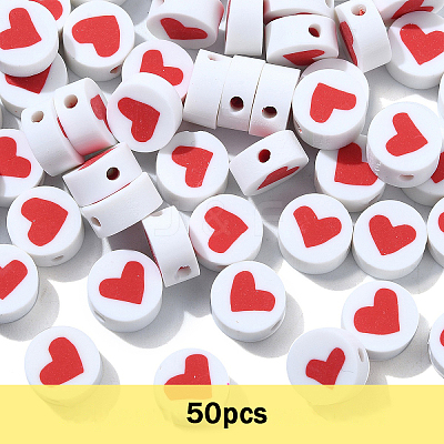50Pcs Handmade Polymer Clay Beads CLAY-YW0002-33-1
