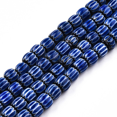 Handmade Lampwork Chevron Beads Strands LAMP-N023-003-01-1
