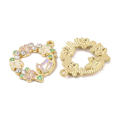 Rack Plating Alloy Enamel Pendants FIND-M020-03G-G-1