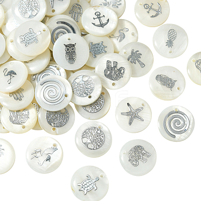 Natural Freshwater Shell Pendants SHEL-CJ0001-05-1