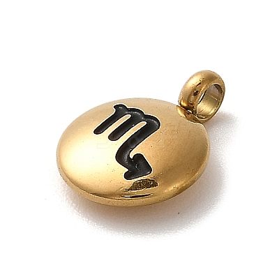 304 Stainless Steel Black Enamel Charms LS-STAS-R009-02G-12-1