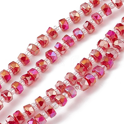 Transparent Electroplate Glass Beads Strands EGLA-F153-AB02-1