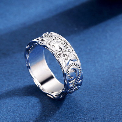 Sculptured Vine Pattern Brass Finger Rings for Women FS-WGD177A-03-1