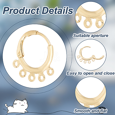 10 Pairs Brass Leverback Earring Findings KK-BC0013-34-1