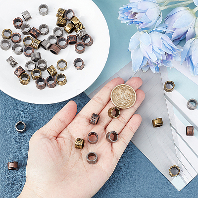 60Pcs 6 Style  Tibetan Style Alloy Spacer Beads FIND-AR0003-23-1