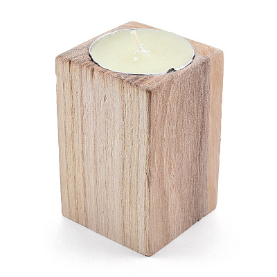 Natural Wood Candle Holder LS-AJEW-T002-01-1
