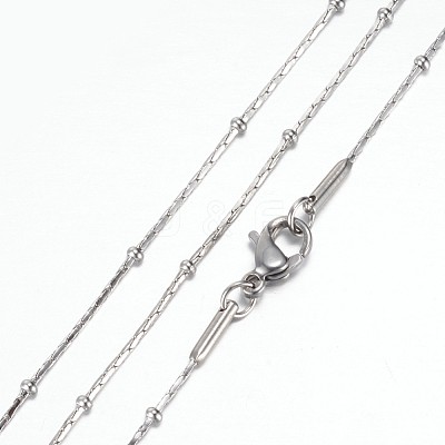 Non-Tarnish 304 Stainless Steel Boston Link Chain Necklaces STAS-P101-46P-1