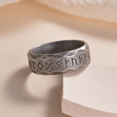Viking Rune 304 Stainless Steel Finger Rings for Men WGDF4AB-54-1