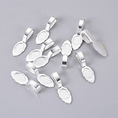 Tibetan Style Alloy Glue-on Flat Pad Bails LS-K0P9R021-1