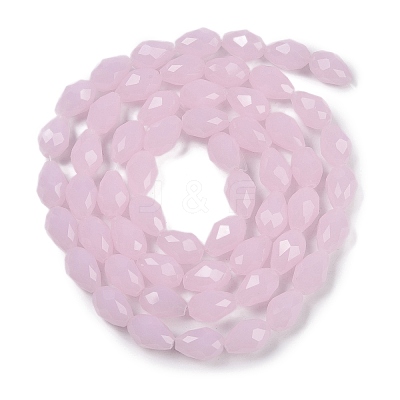 Electroplate Imitation Jade Glass Beads Strands LS-EGLA-N013-J8mm-D01-1