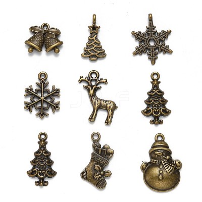 Christmas Mixed Style Tibetan Style Alloy Pendants TIBEP-F040-02AB-1