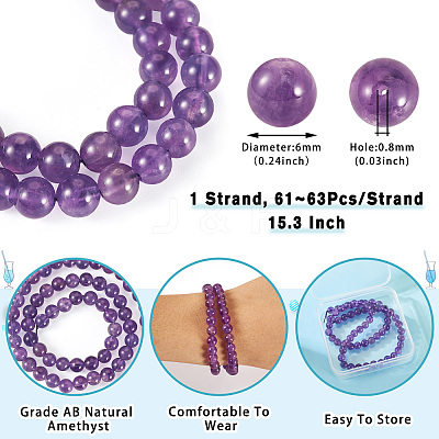 Natural Amethyst Beads Strands G-TA0002-57B-1