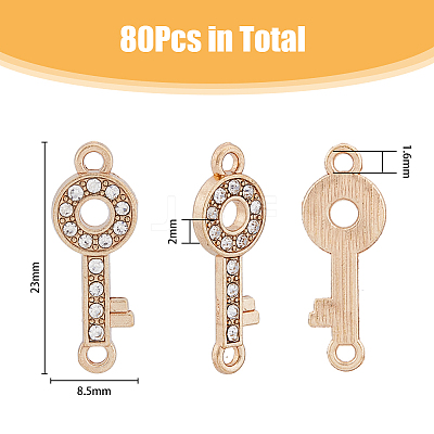 80Pcs Alloy Crystal Rhinestone Connector Charms ALRI-DC0001-04-1
