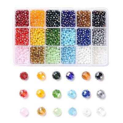 18 Colors Electroplate Glass Beads EGLA-JP0002-03B-4mm-1