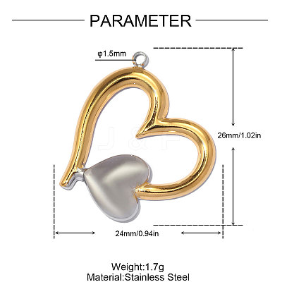 Two Tone 304 Stainless Steel Pendants STAS-OY012-84G-1