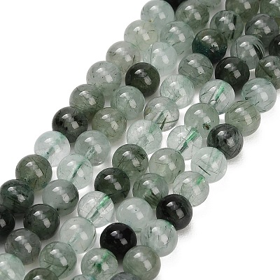 Natural Green Rutilated Quartz Beads Strands GG-CBAC678-A01-6mm-1