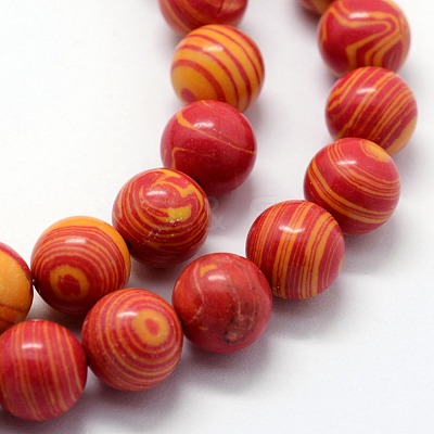 Synthetic Malachite Beads Strands G-I199-32-10mm-1