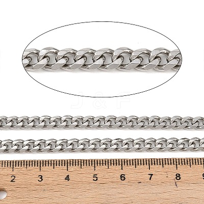 Tarnish Resistant Men's Jewelry Making 201 Stainless Steel Curb Chains CHS-A003B-1.5mm-1