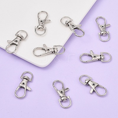 Platinum Plated Alloy Lobster Swivel Clasps For Key Ring LS-PALLOY-E385-15P-1