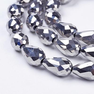 Electroplate Glass Beads Strands EGLA-D017-15x10mm-7-1