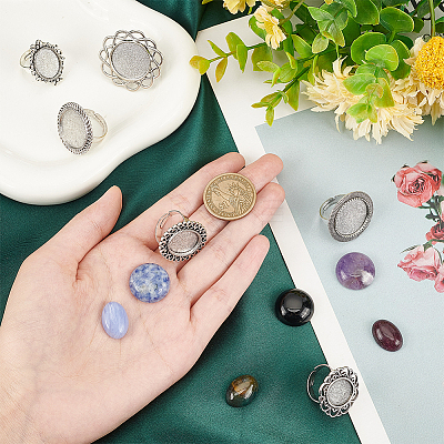 DIY Gemstone Finger Ring Making Kit DIY-SC0022-34-1