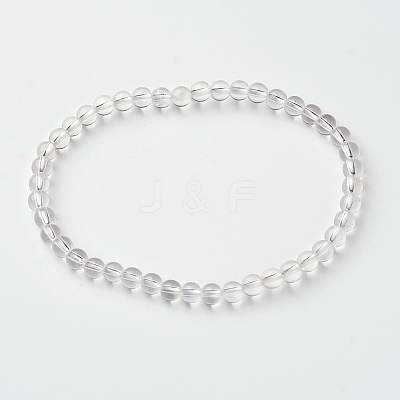 Natural Crystal Round Bead Stretch Bracelets BJEW-L594-B07-1