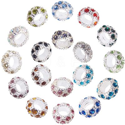Alloy Rhinestone European Beads Set CPDL-PH0001-01-1